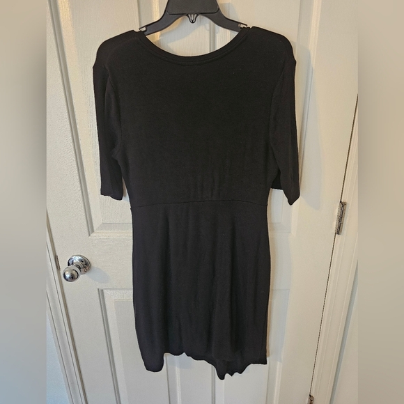 Stitch Fix Goldray NWT Blaise Ribbed Jersey Black Wrap Dress Petite Size L - Picture 5 of 5